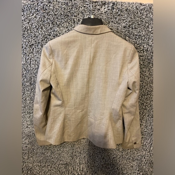 Zara Beige Textured Tweed Blazer With One Front Buttons Size Small - Picture 6 of 8